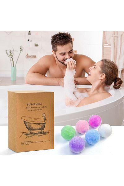 COOYA Bath Bombs Gift 6 Pack,Natural Essential Oil,Set Moisturize Dry Skin Bath Bombs