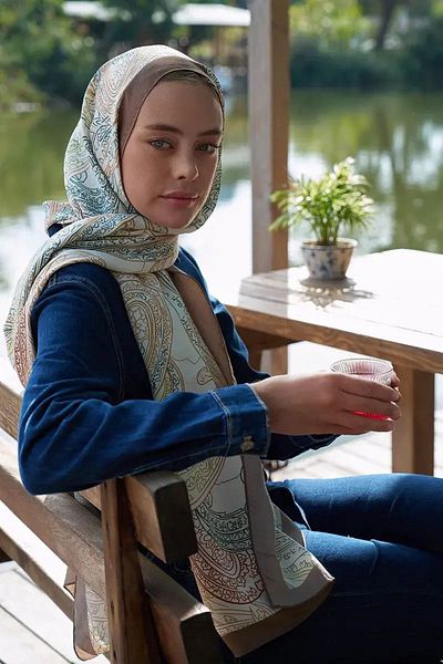 ED Scarf Lema Iconic Collection - Μπεζ