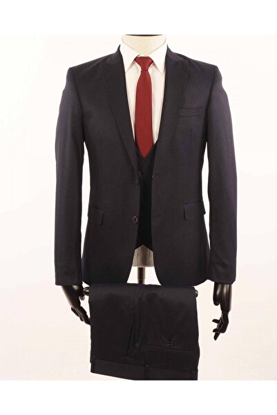 Fonte Falcao Slimfit Yelekli Drop 6 Takım-Lacivert