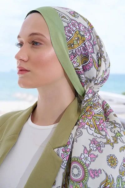 ED Scarf Πράσινο κρεμ σάλι Secret Garden