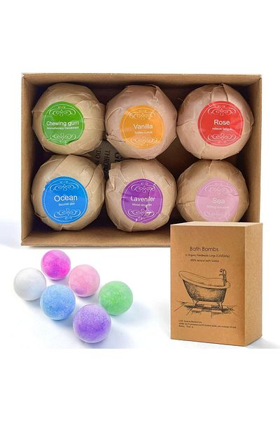 COOYA Bath Bombs Gift 6 Pack,Natural Essential Oil,Set Moisturize Dry Skin Bath Bombs
