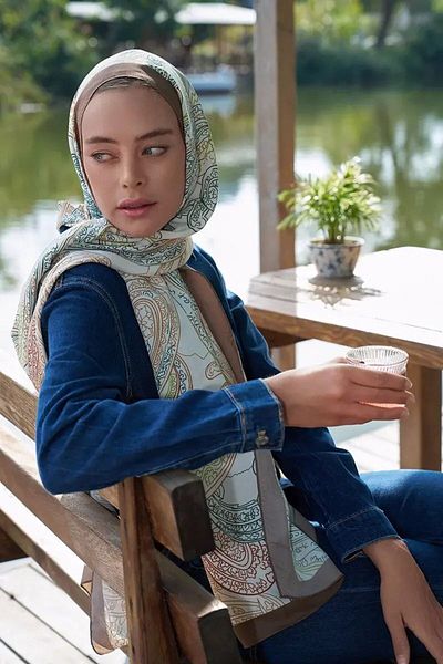ED Scarf Lema Iconic Collection - Μπεζ