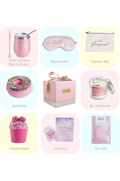 COOYA Gift Set for Women, 8 PCS Bath Gift Set with Gift Box, Self Care Gifts,  Gift Ideas for Mom, Wife