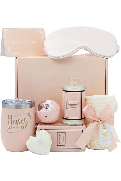 COOYA Spa Gift Set, with Scented Candles & Bath Bombs Bath Soap & Towel, Blindfold, Cup, Home Spa