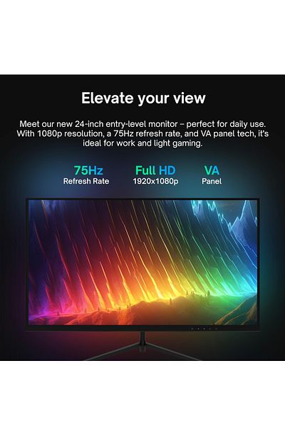 FlashHawk 24 inch IPS Curved Screen Monitor with Full HD (1920x1080) Display