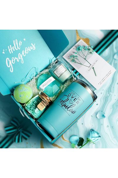 COOYA 7 PCS Bath Gift Set with Gift Box, Self Care Spa Gifts, for Unique Gift Idea