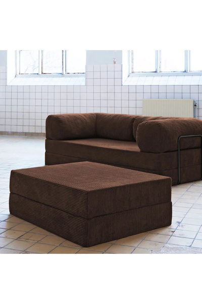 Dekoport Relax Sofa Köşe Takımı Aktivite Yatağı Yer Yatağı Kadife Fitilli Kumaş