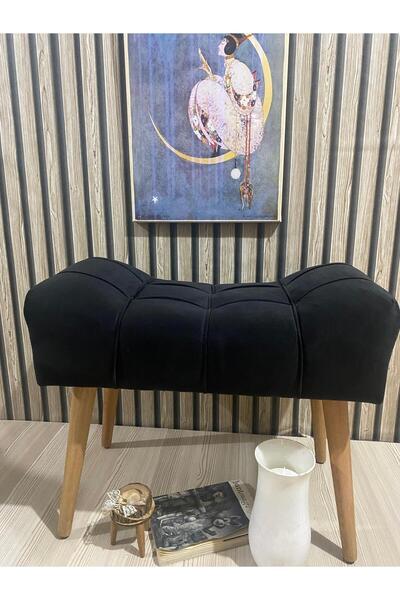 arkın koltuk döşeme ve dekorasyon Puf,siyah Puf Ahşap Ayak Çima Dikiş Spor Mo...