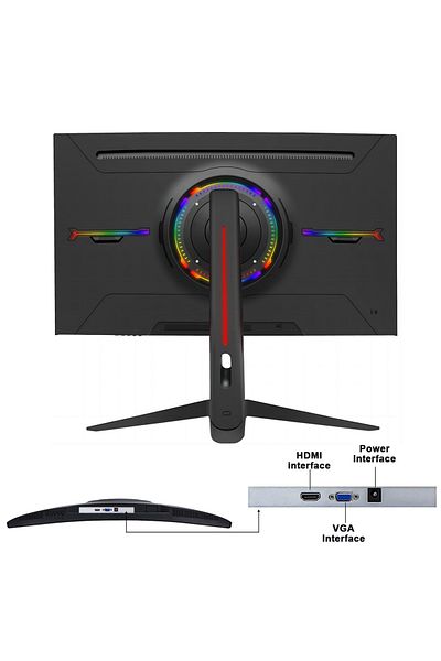 glanfen 27 Inch Curved Gaming Monitor 75Hz with LED Backlit,FHD 1920×1080 Computer Monitor