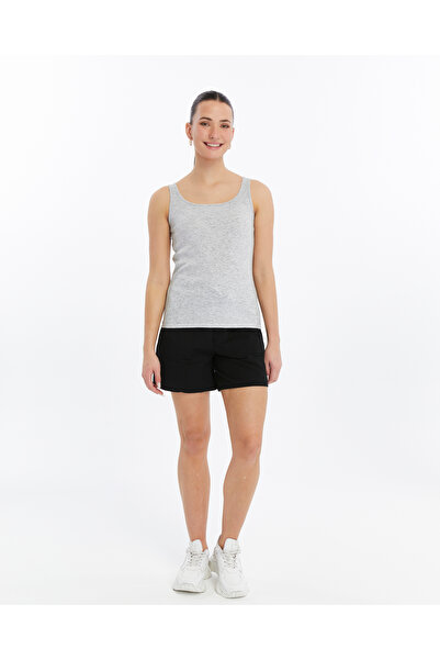 defys Kadın Beli Lastikli Cepli Regular Fit Şort Siyah