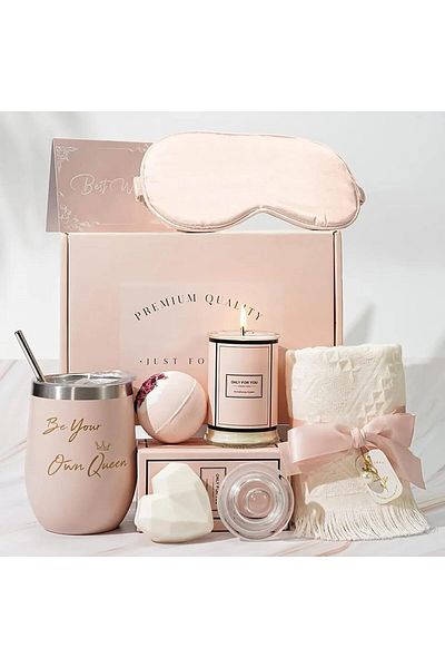 COOYA 7 PCS Bath Gift Set for Women, Relaxing Spa Gifts with Gift Boxes,Gift Set for Women