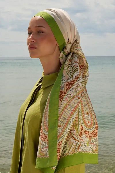 ED Scarf Βαμβακερό μεταξωτό σάλι μονόπλευρο - Κρέμα