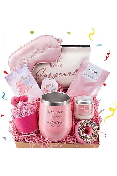 COOYA Gift Set for Women, 8 PCS Bath Gift Set with Gift Box, Self Care Gifts,  Gift Ideas for Mom, Wife