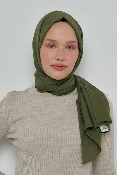 ED Scarf Μοτίβο μονόγραμμα με μεταξένιο σάλι ζακάρ - Nefti