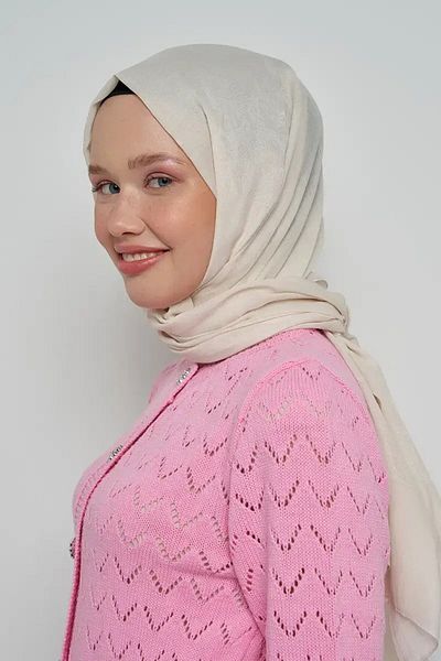 ED Scarf Μοτίβο από βαμβακερό σάλι - Off White
