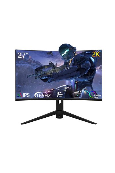 glanfen 27 Inch Curved Gaming Monitor 165Hz with LED Backlit,QHD 2560 ×1440(2K)