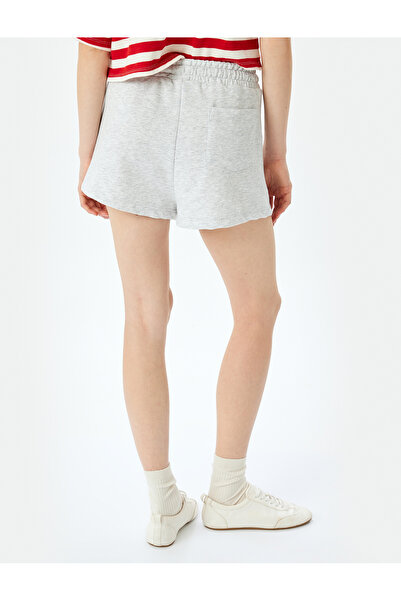 Koton Beli Bağcıklı Cep Detaylı Şardonlu Basic Mini Şort