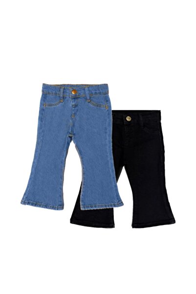 minny max Дънки за момичета в испански стил, сини и черни, комплект от 2 броя