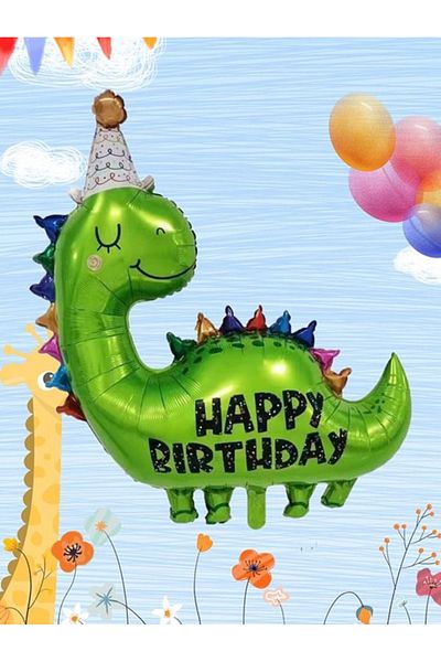 Parti Station Green Dinosaur 9Th Birthday Balloon Set Jurassic Theme