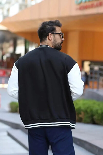 MODA Eyesof Men's Oversize College Jacket - Black