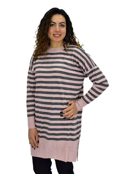 BAGLAN Oversize Women's Striped Sweater - Bgl-St04083
