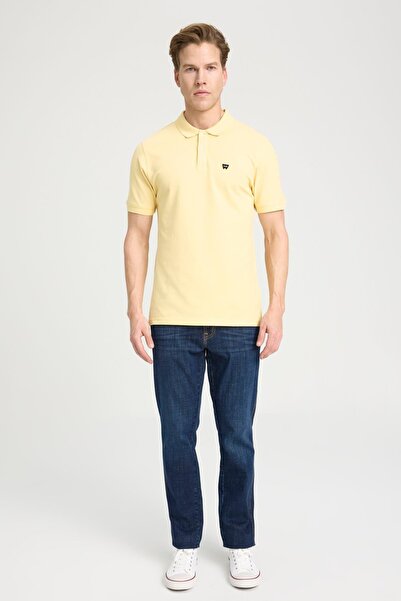 WRANGLER Regular Fit Regular Cut Polo Collar 100% Cotton Yellow T-Shirt