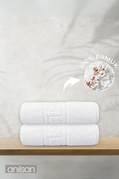 Anılsan Πετσέτες χεριών 2 συσκευασιών - 50x90 cm, 225 gr, 100% βαμβάκι, πετσέτες σπα και ξενοδοχείου, κατάλληλες για καθημερινή χρήση