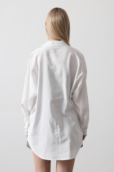 JANES Смугаста сорочка з довгими рукавами - біла