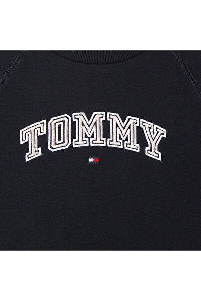 Tommy Hilfiger Varsity Embroidered Çocuk Lacivert Sweatshirt