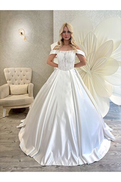Gold Moda Wedding NICE | Fransız Dantel Saten Gelinlik