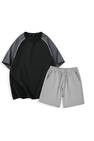 viperkombin Oversize Raglan Sleeve T-Shirt and Shorts 2-Piece Combination Set