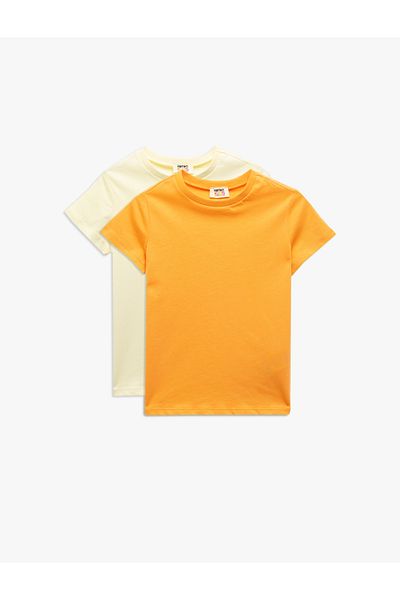 Koton Cotton Short Sleeve Crew Neck Basic T-Shirt Set of 2