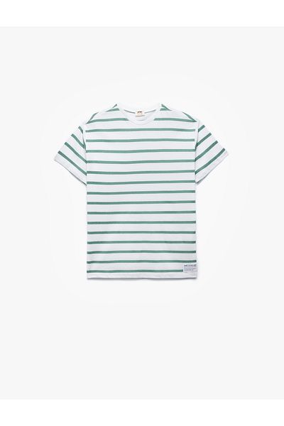 Koton Tricou cu mânecă scurtă din bumbac cu decolteu triplu