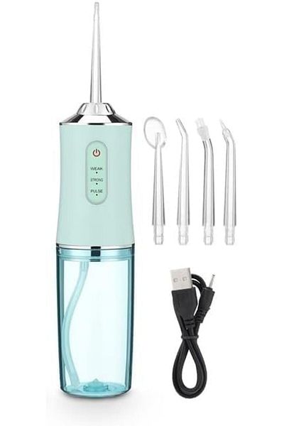 COOYA Water Flosser with 5 Jet Tips, Portable Oral Irrigator, Green
