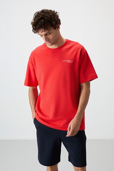 AIR JONES Fiesta - Σετ ανδρικό σορτς με χοντρή απαλή υφή Navy Blue Embroidered Oversize - 85250