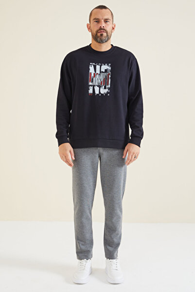 AIR JONES Ανδρικό φούτερ Lindon Navy Blue O Neck - 88130