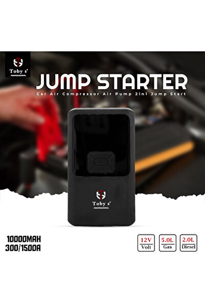 TOBYS جهاز تشغيل السيارة متعدد الوظائف X13 من توبي مع مضخة هواء - 12 فولت، 10...