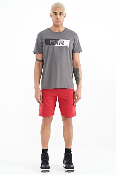 AIR JONES Pantaloni scurți roșii Alec pentru bărbați - Fit standard - 81243