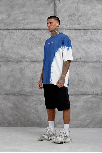 NOMARC Tricou oversize cu design albastru cu scris