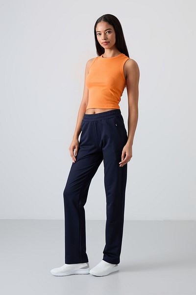 TOMMY LIFE Pantaloni de trening Indigo Classic pentru femei - Formă confortabilă cu fermoare și buzunare ascunse - 94148