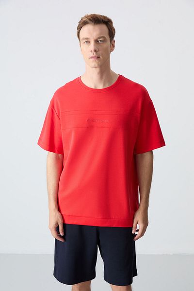 AIR JONES Fiesta Navy Blue Oversize Βαμβακερό Σετ ανδρικό σορτς - Παχύ απαλή υφή, Basic - 85257