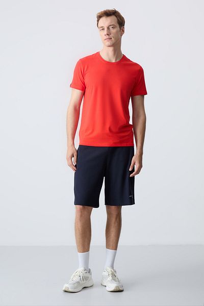AIR JONES Thick Soft Cotton Navy Blue Men's Shorts - Standard Fit 81276