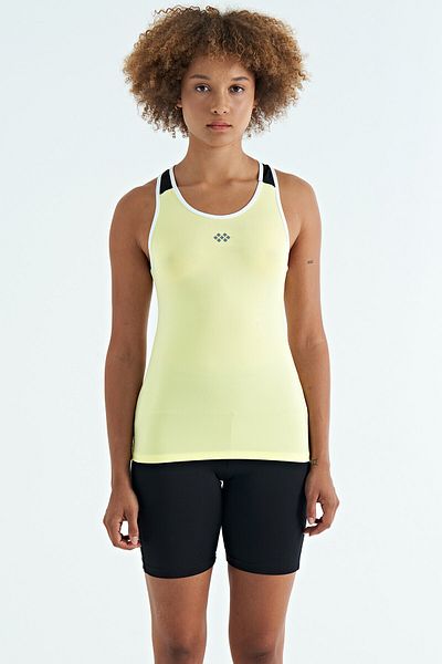 TOMMY LIFE Lemon Back Detailed Printed Standard Mold Women's Undershirt - 97269