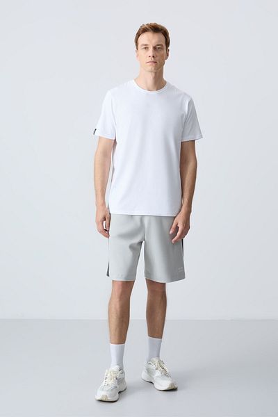AIR JONES Ανδρικό σορτς Basic με παχιά απαλή υφή - Stone Cotton, Standard Fit - 81280