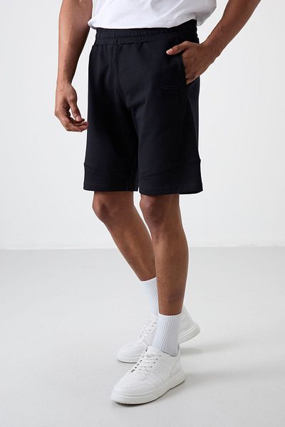 AIR JONES Ανδρικό σορτς Amos Navy Blue με στάμπα - 81246