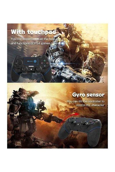 COOYA Touch Panel Gamepad with Dual Vibration and Audio Function Wireless Controller for PS4/PC