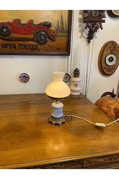ANTİKA AYAL Antique Lampshade (Opaline Has a Broken, as Shown in the Photo)