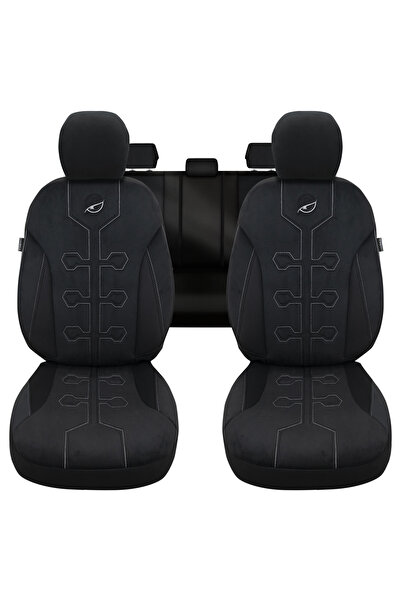 Minderland سلسلة Fa - غطاء مقعد السيارة / ريش تايلاندي متوافق مع أي سيارة - أسود