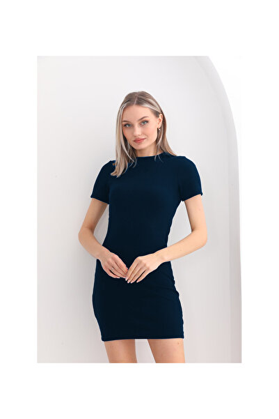 YAKAMEL Rochie mulată pe corp, cu decolteu tip crewneck, pentru femei