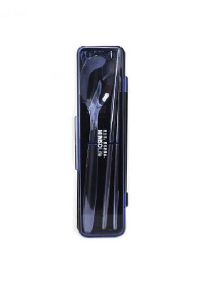 Miniso Stainless Steel Spoon and Chopsticks Set - Blue